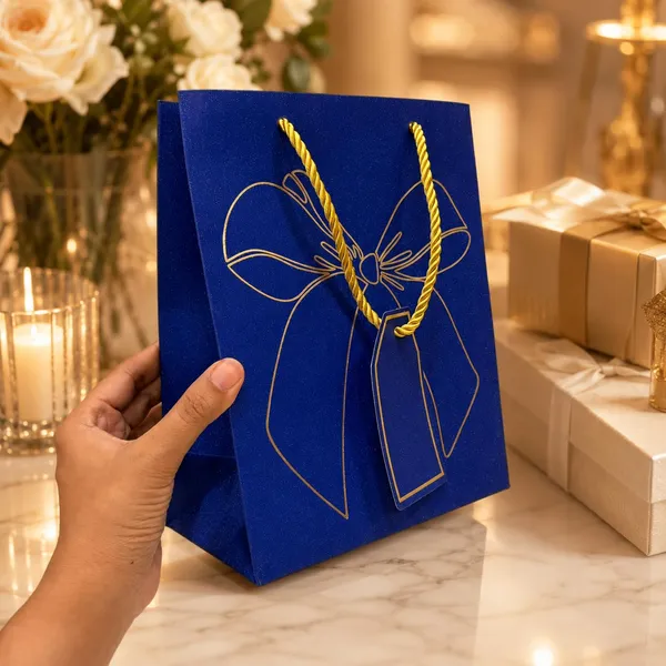 Izels_Glitter_Paper_Gift_Bag_With_Gold_Foiling_23x18x10_Cm_Blue_10_Pack