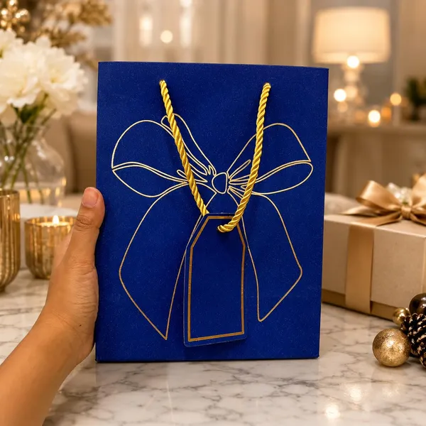 Izels_Glitter_Paper_Gift_Bag_With_Gold_Foiling_23x18x10_Cm_Blue_10_Pack