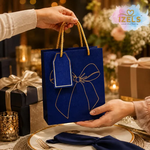 Izels_Glitter_Paper_Gift_Bag_With_Gold_Foiling_23x18x10_Cm_Blue_5_Pack