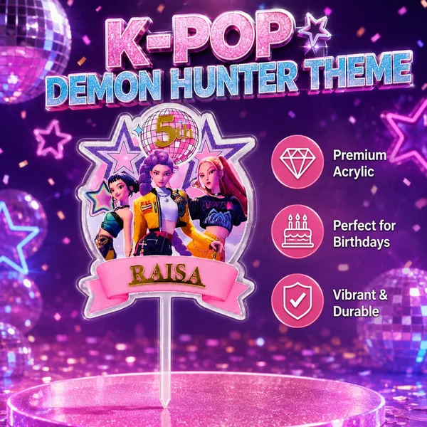 K_Pop_Inspired_Demon_Hunter_Personalised_Acrylic_Cake_Topper_Design2