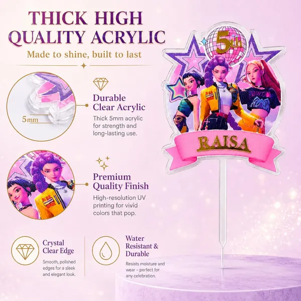 K_Pop_Inspired_Demon_Hunter_Personalised_Acrylic_Cake_Topper_Design2