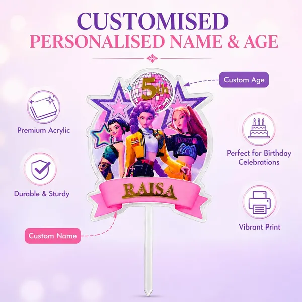 K_Pop_Inspired_Demon_Hunter_Personalised_Acrylic_Cake_Topper_Design2