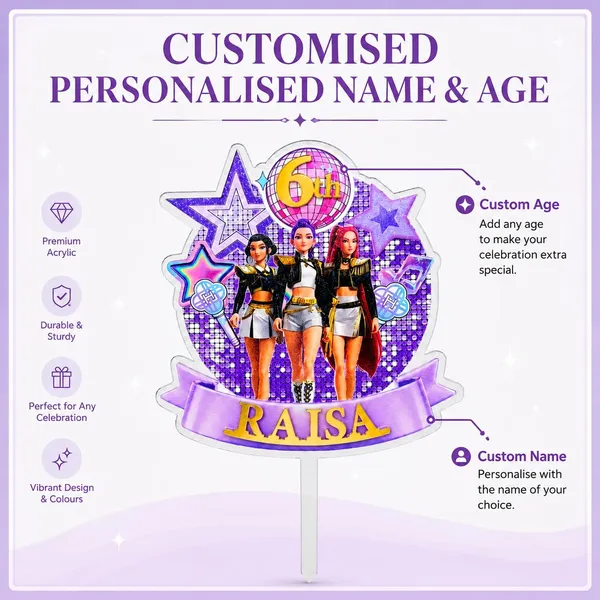 K_Pop_Inspired_Demon_Hunter_Personalised_Acrylic_Cake_Topper_Design1