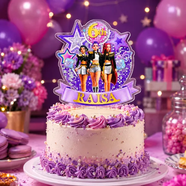 K_Pop_Inspired_Demon_Hunter_Personalised_Acrylic_Cake_Topper_Design1