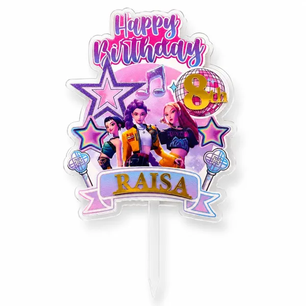 K_Pop_Inspired_Demon_Hunter_Personalised_Acrylic_Cake_Topper_Design3