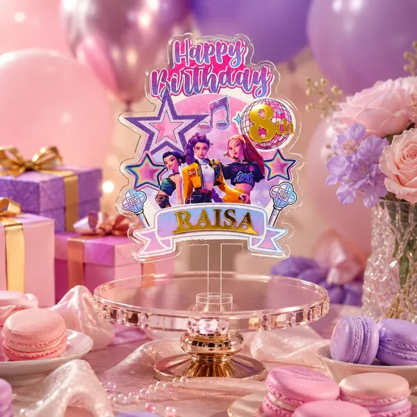 K_Pop_Inspired_Demon_Hunter_Personalised_Acrylic_Cake_Topper_Design3