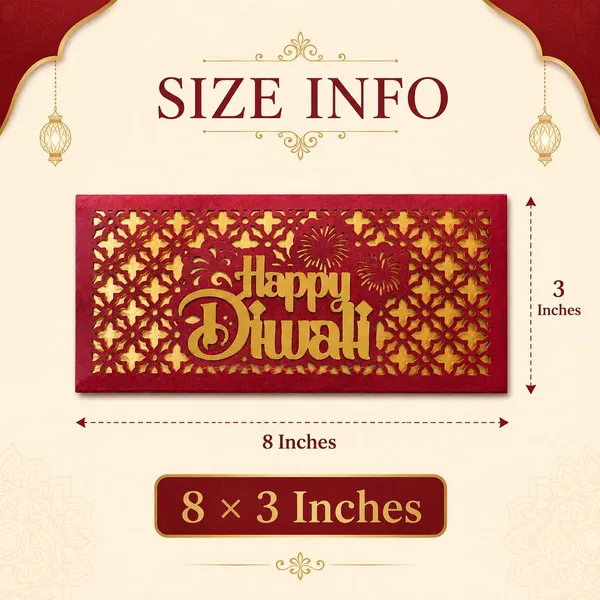 Diwali_Money_Envelope_Laser_Cut_8x3_Inches_Red_10_Pieces