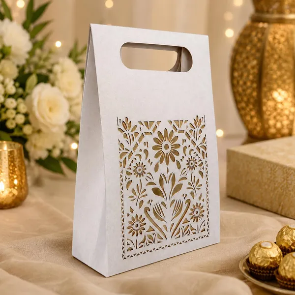 Izels_Laser_Cut_Paper_Gift_Box_With_Handle_20x15x6_Cm_Design1_Ivory_10