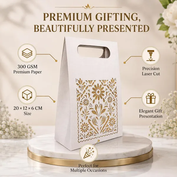 Izels_Laser_Cut_Paper_Gift_Box_With_Handle_20x15x6_Cm_Design1_Ivory_10