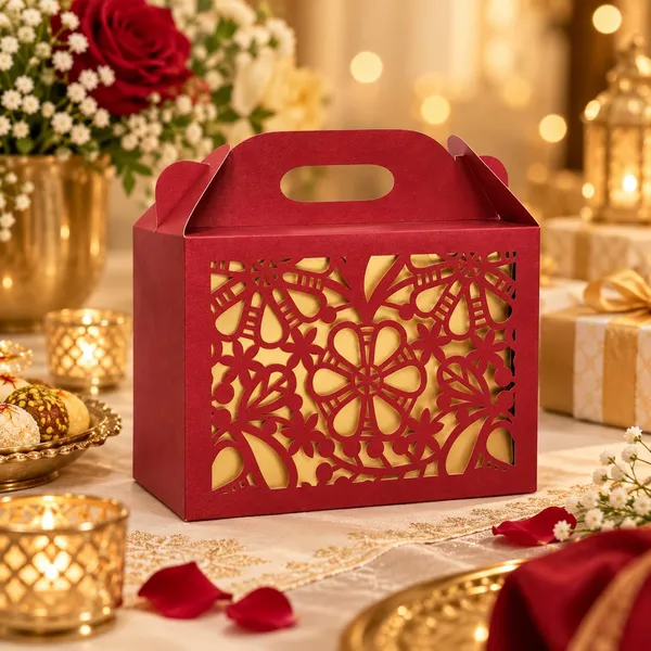 Izels_Laser_Cut_Paper_Gift_Box_With_Handle_20x15x6_Cm_Design6_Maroon_10