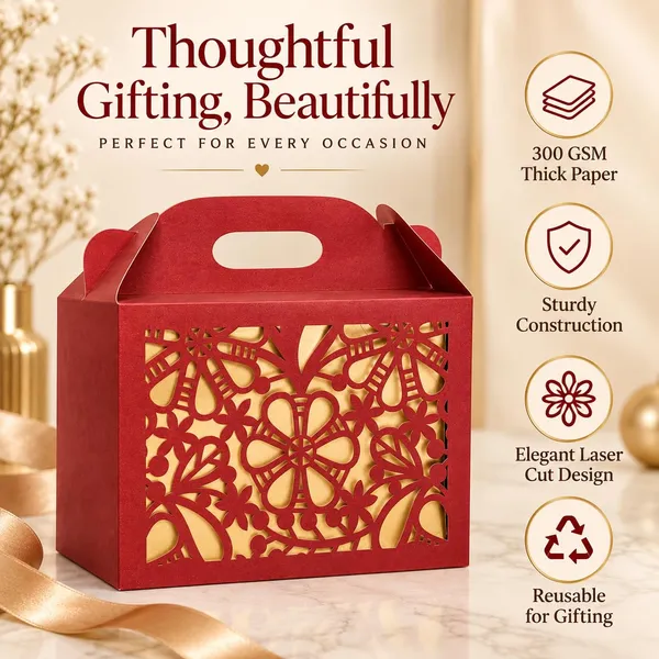 Izels_Laser_Cut_Paper_Gift_Box_With_Handle_20x15x6_Cm_Design6_Maroon_10