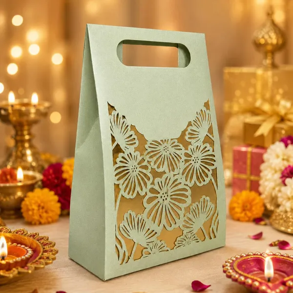 Izels_Laser_Cut_Paper_Gift_Box_With_Handle_20x15x6_Cm_Design2_Green_10