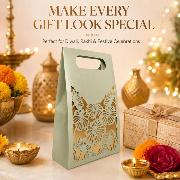 Izels_Laser_Cut_Paper_Gift_Box_With_Handle_20x15x6_Cm_Design2_Green_10