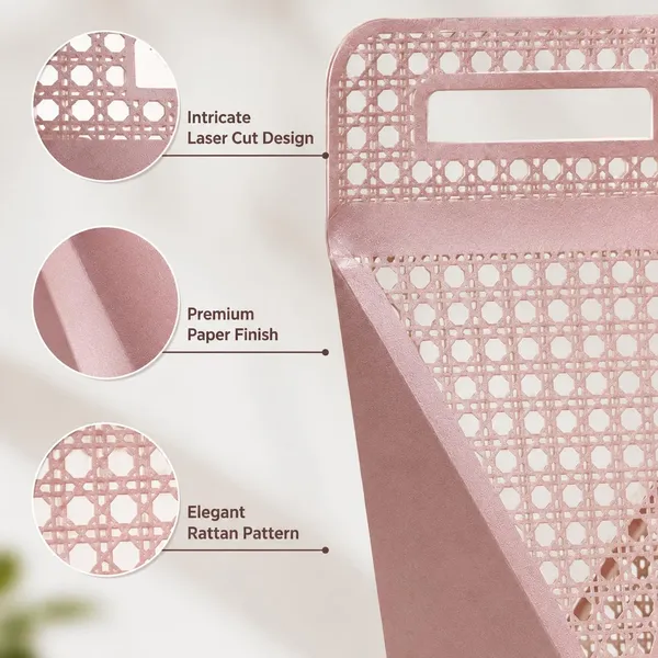 Izels_Laser_Cut_Paper_Gift_Box_With_Pink_Rattan_Handle_20x15x6_Cm_10pc