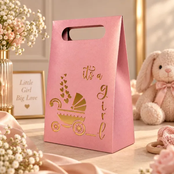 Izels_It_S_A_Girl_Baby_Announcement_Gift_Box_Pink_Pack_Of_25