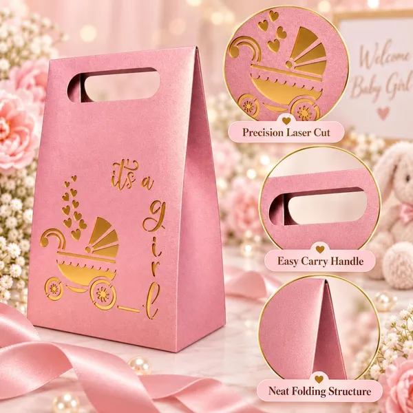 Izels_It_S_A_Girl_Baby_Announcement_Gift_Box_Pink_Pack_Of_25