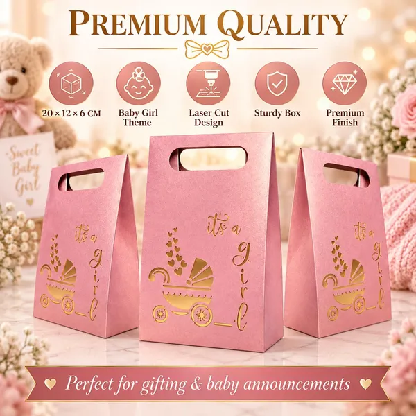 Izels_It_S_A_Girl_Baby_Announcement_Gift_Box_Pink_Pack_Of_25