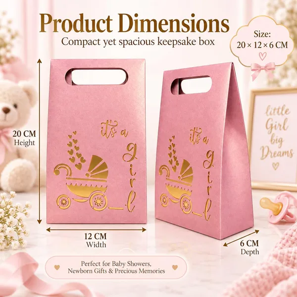 Izels_It_S_A_Girl_Baby_Announcement_Gift_Box_Pink_Pack_Of_25