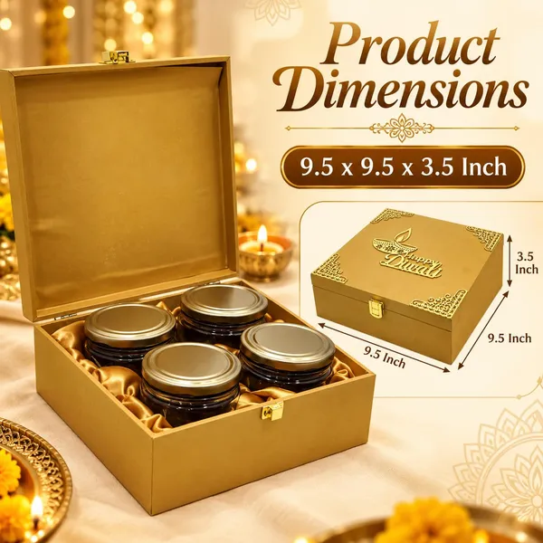 Mdf_Dry_Fruit_Box_With_4_Airtight_Glass_Jars_For_Diwali_Gold