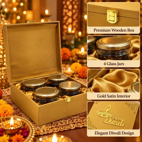 Mdf_Dry_Fruit_Box_With_4_Airtight_Glass_Jars_For_Diwali_Gold