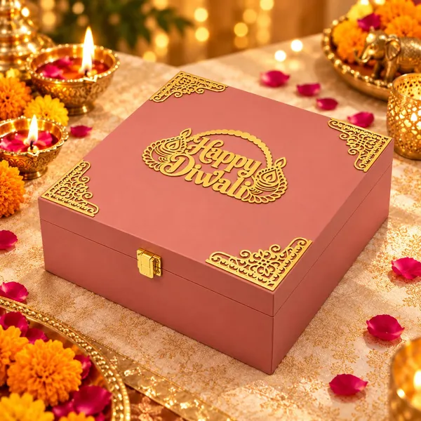 Mdf_Dry_Fruit_Box_With_4_Airtight_Glass_Jars_For_Diwali_Peach
