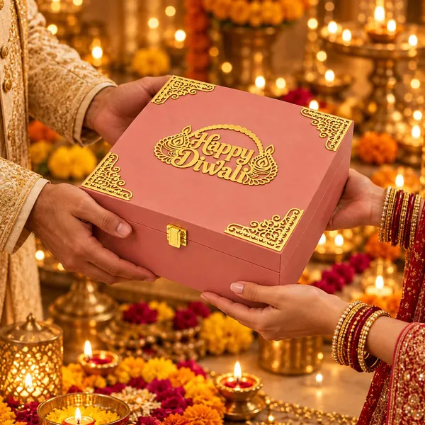 Mdf_Dry_Fruit_Box_With_4_Airtight_Glass_Jars_For_Diwali_Peach