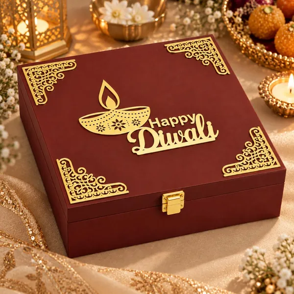 Mdf_Dry_Fruit_Box_With_4_Airtight_Glass_Jars_For_Diwali_Maroon