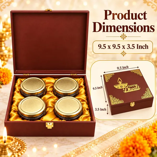 Mdf_Dry_Fruit_Box_With_4_Airtight_Glass_Jars_For_Diwali_Maroon