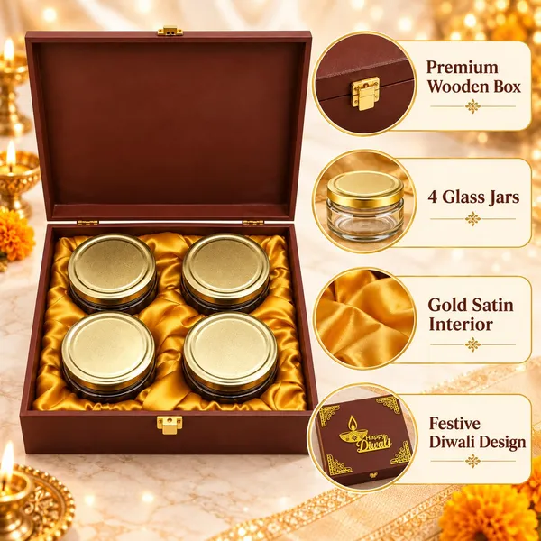 Mdf_Dry_Fruit_Box_With_4_Airtight_Glass_Jars_For_Diwali_Maroon