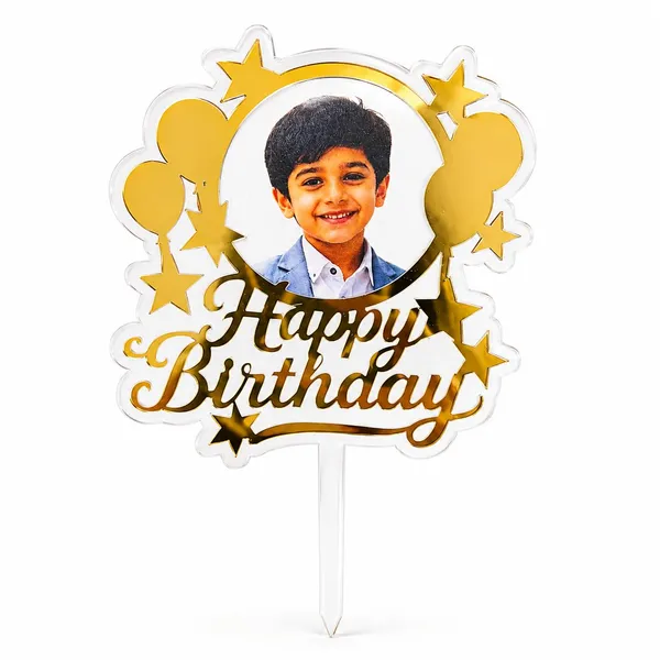 Personalised_Photo_Birthday_Cake_Topper_With_Custom_Picture_Happy_Birthday_Acrylic_Cake_Decoration_For_Kids_Boys_Girls_Adults_Golden_Mirror_Transparent_Acrylic_6_X_4_Inch