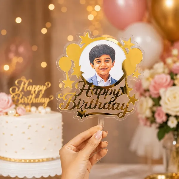 Personalised_Photo_Birthday_Cake_Topper_With_Custom_Picture_Happy_Birthday_Acrylic_Cake_Decoration_For_Kids_Boys_Girls_Adults_Golden_Mirror_Transparent_Acrylic_6_X_4_Inch