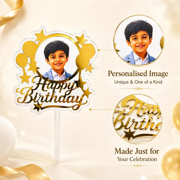 Personalised_Photo_Birthday_Cake_Topper_With_Custom_Picture_Happy_Birthday_Acrylic_Cake_Decoration_For_Kids_Boys_Girls_Adults_Golden_Mirror_Transparent_Acrylic_6_X_4_Inch