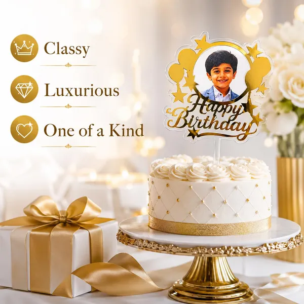 Personalised_Photo_Birthday_Cake_Topper_With_Custom_Picture_Happy_Birthday_Acrylic_Cake_Decoration_For_Kids_Boys_Girls_Adults_Golden_Mirror_Transparent_Acrylic_6_X_4_Inch