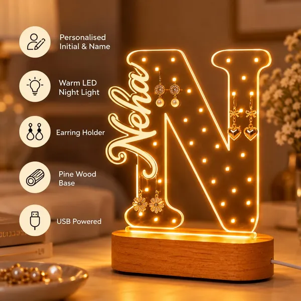 Personalised_Initial_Acrylic_Led_Lamp_With_Custom_Name_Pinewood_Base