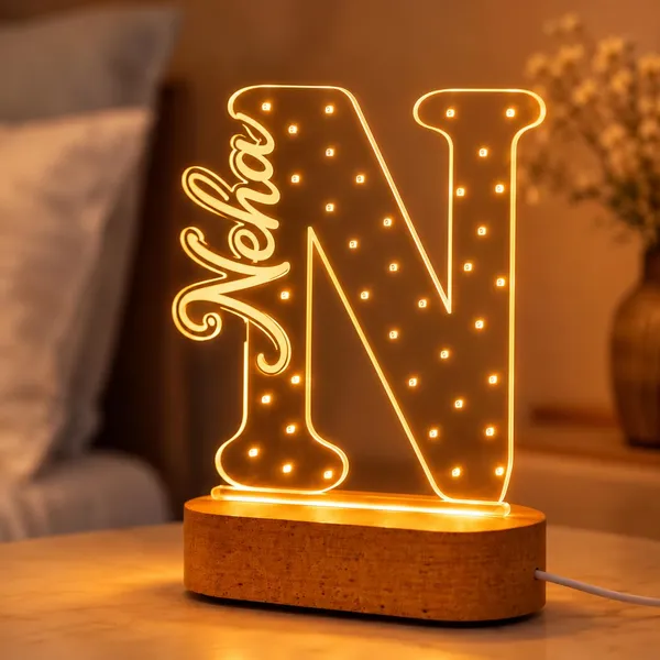 Personalised_Initial_Acrylic_Led_Lamp_With_Custom_Name_Pinewood_Base