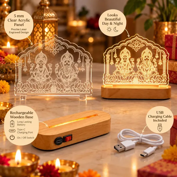Lakshmi_Ganesh_Led_Lamp_For_Diwali_Gifting_Rechargeable_Wooden_Base_5_Mm_Laser_Engraved_Clear_Acrylic_Laxmi_Ganesha_Light_With_Usb_Charging_Cable_Mandir_Pooja_Room_Festive_Home_Decor