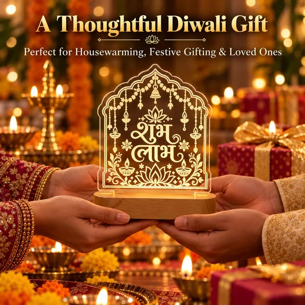 Shubh_Labh_Led_Acrylic_Lamp_For_Diwali_Gifting_Housewarming_Rechargeable_Warm_Light_With_Polished_Pine_Wood_Base_3_Mm_Laser_Engraved_Clear_Acrylic_Usb_Cable_Included_8_X_6_Inch