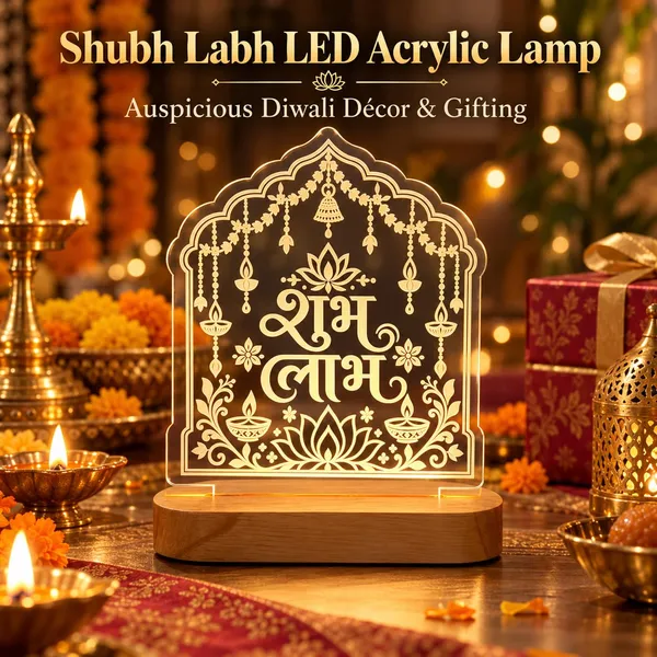 Shubh_Labh_Led_Acrylic_Lamp_For_Diwali_Gifting_Housewarming_Rechargeable_Warm_Light_With_Polished_Pine_Wood_Base_3_Mm_Laser_Engraved_Clear_Acrylic_Usb_Cable_Included_8_X_6_Inch