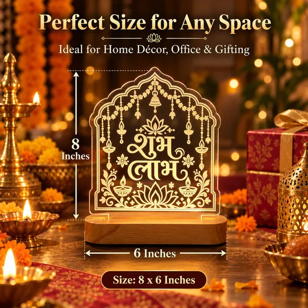Shubh_Labh_Led_Acrylic_Lamp_For_Diwali_Gifting_Housewarming_Rechargeable_Warm_Light_With_Polished_Pine_Wood_Base_3_Mm_Laser_Engraved_Clear_Acrylic_Usb_Cable_Included_8_X_6_Inch