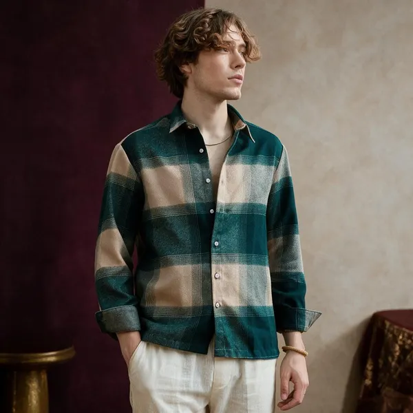 Hasal_Emerald_Check_Premium_Casual_Shirt