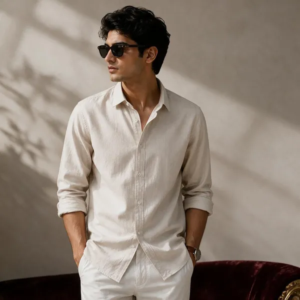 Hasal_Men's_Solid_Beige_Casual_Shirt_Premium_Cotton_Blend_Full_Sleeve_Regular_Fit_Shirt