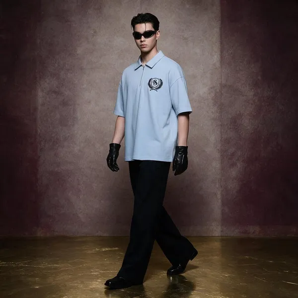 Sky_Blue_Cotton_Drop_Shoulder_Oversized_Typography_T_Shirt_For_Men
