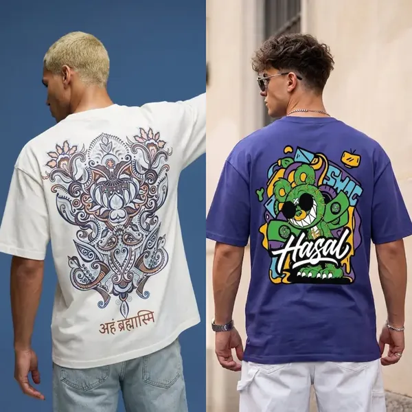 Hasal_Urban_Classic_White_T_Shirt_&_Hasal_Printed_Oversized_T_Shirt_For_Men_(Combo_of_2)