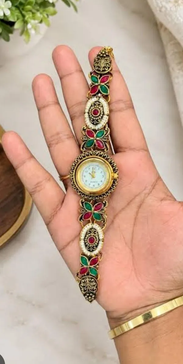 Gold-Tone_Embellished_Analog_Watch_for_Women