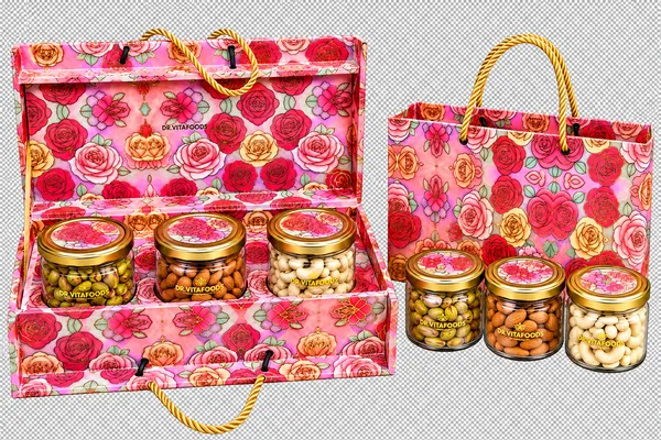 Floral_Gift_Box_With_Three_Assorted_Dry_Fruit_Gift_Box