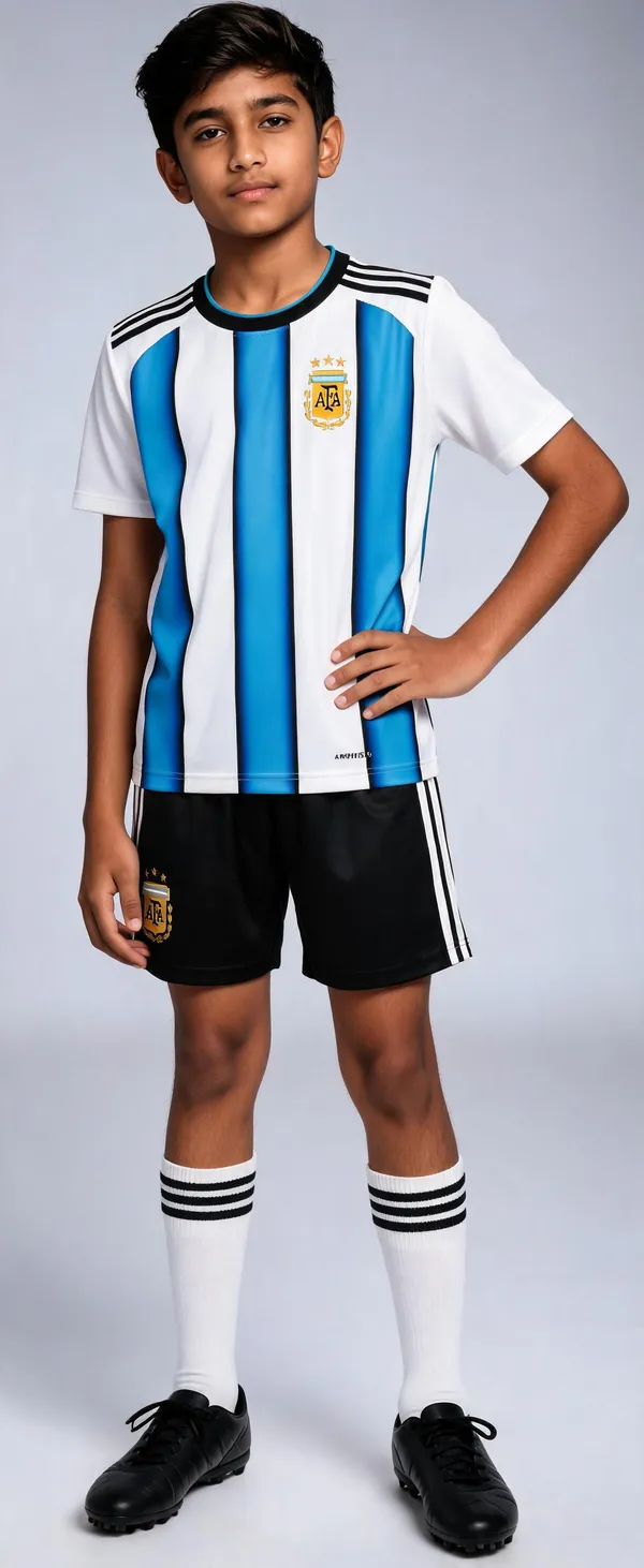 White_Polyester_Regular_Fit_Football_T-Shirt_&_Shorts_Set_For_Boys_&_Girls