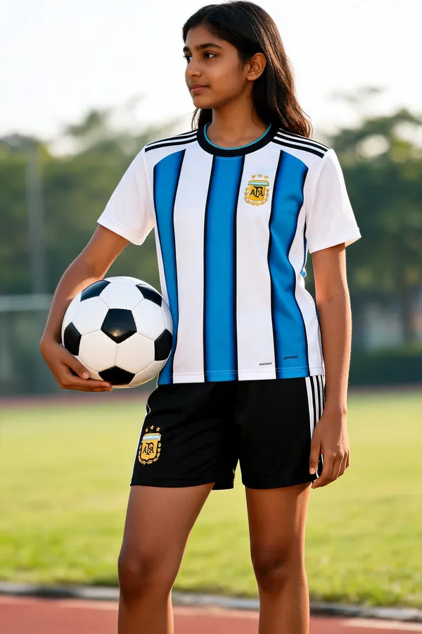 White_Polyester_Regular_Fit_Football_T-Shirt_&_Shorts_Set_For_Boys_&_Girls