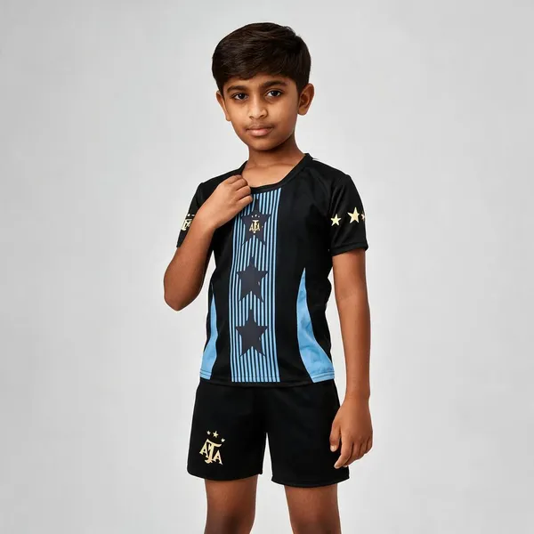Black_Polyester_Argentina_Messi_10_Football_Jersey_Set_For_Boys_&_Girls