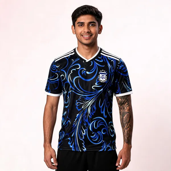 Blue_Linen_V-Neck_Argentina_Football_Jersey_T-Shirt_For_Men