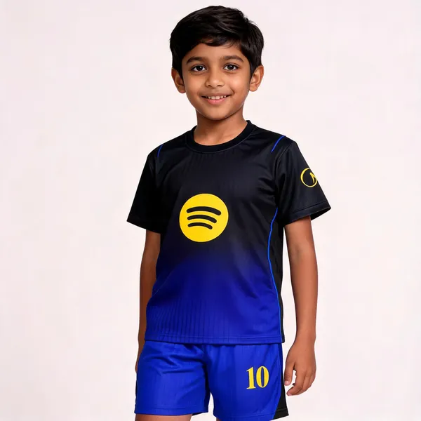 Black_Blue_Linen_Barcelona_Lamine_Yamal_Football_Jersey_Set_For_Boys